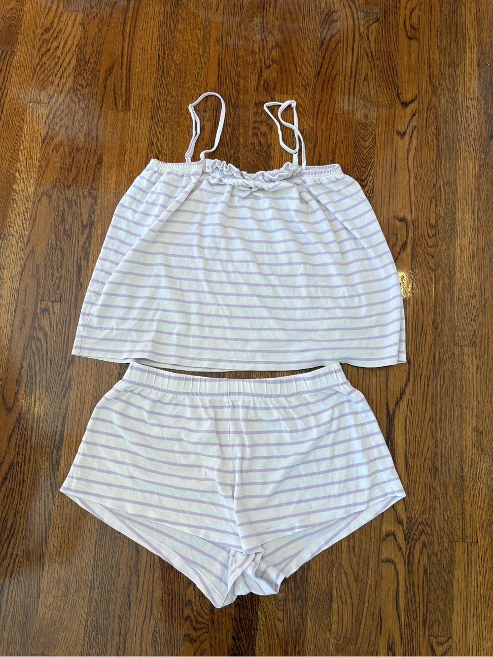 LAKE Women’s Lavender Stripe Sleep Set - Cami & Shorts